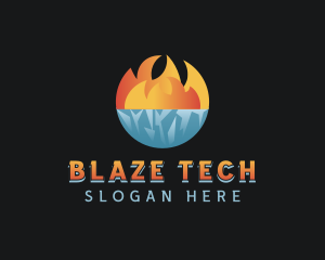 Iceberg Fire Flame logo design