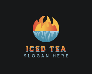 Iceberg Fire Flame logo design