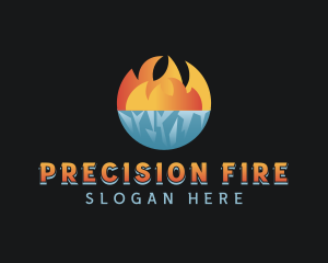 Iceberg Fire Flame logo design