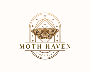 Mystical Moth Butterfly logo design