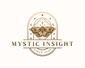 Psychic - Mystical Moth Butterfly logo design