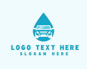 Auto Wash - Car Water Droplet logo design