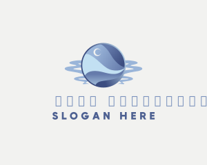 Moon - Ocean Moon Wave logo design