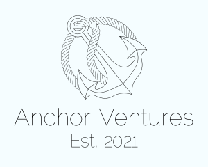 Anchor - Nautical Anchor Rope logo design