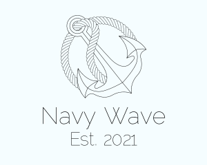 Navy - Nautical Anchor Rope logo design