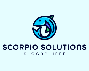 Fish Aquarium Fishery logo design