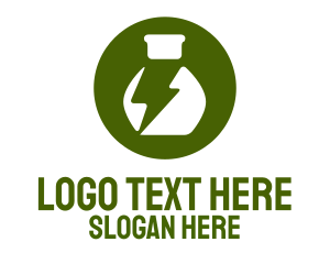 Research - Lab Flask Lightning logo design