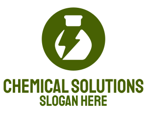 Chemical - Lab Flask Lightning logo design