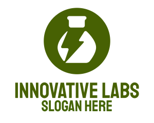 Lab Flask Lightning logo design