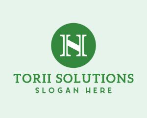 Serif Business Letter N logo design