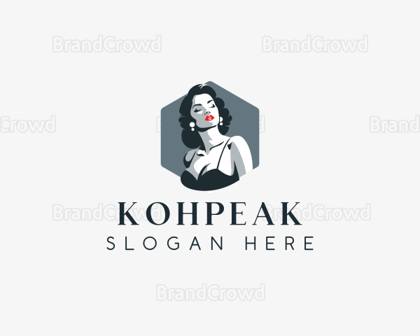 Curly Woman Pinup Logo