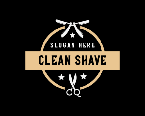 Shave - Barber Scissors Shave logo design