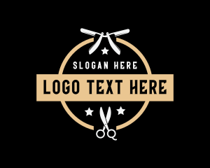 Gentleman - Barber Scissors Shave logo design