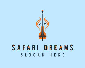 African - African Guitar Kora logo design