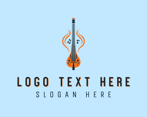 African - African Guitar Kora logo design