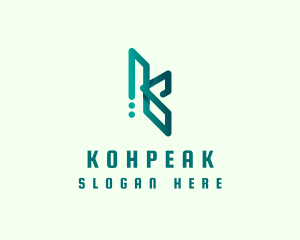 Digital Modern Letter K logo design