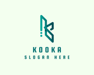 Digital Modern Letter K logo design