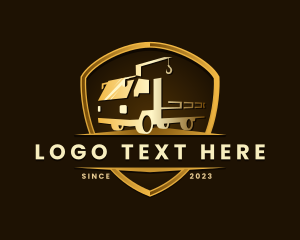 Tow Truck - Crane Truck Shield logo design