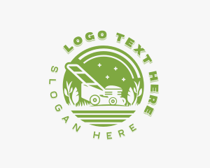 Grass Cutting - Lawn Mowing Gardener logo design