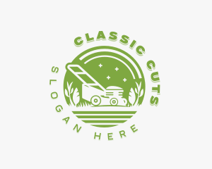 Lawn Mowing Gardener logo design