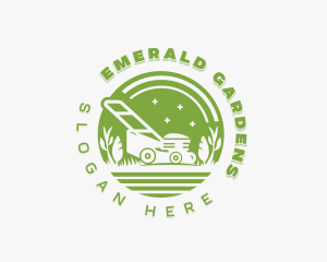 Lawn Mowing Gardener logo design