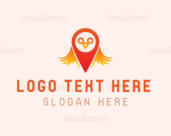Orange Bird GPS Pin Logo