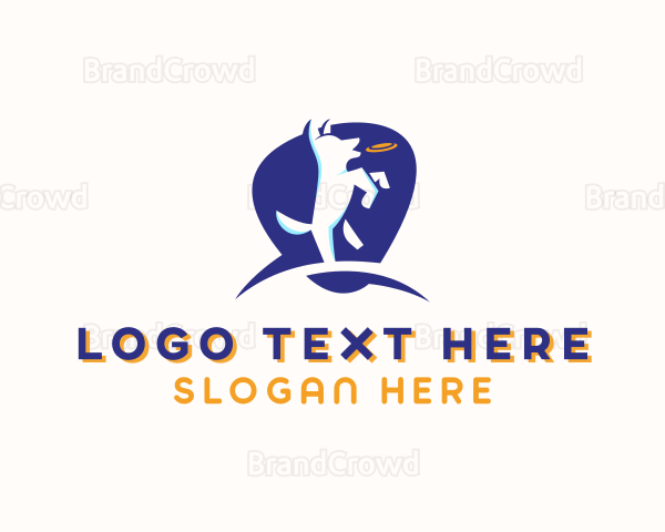 Pet Dog Frisbee Logo