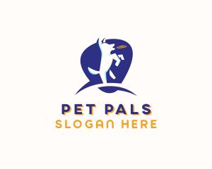 Pet Dog Frisbee logo design