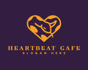 Heart - Python Snake Heart logo design