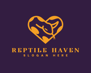 Python Snake Heart logo design