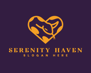 Sanctuary - Python Snake Heart logo design