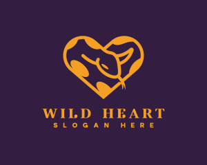 Python Snake Heart logo design