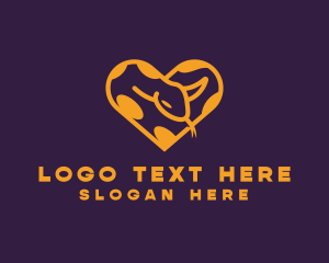 Python Snake Heart logo design