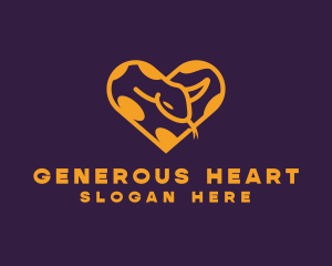 Python Snake Heart logo design