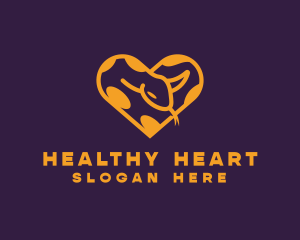 Python Snake Heart logo design