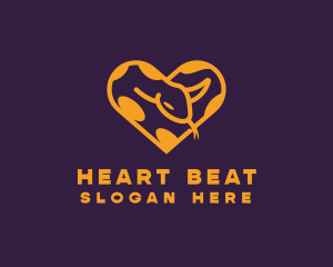 Python Snake Heart logo design