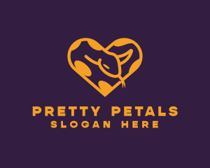 Python Snake Heart logo design