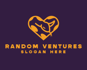 Python Snake Heart logo design