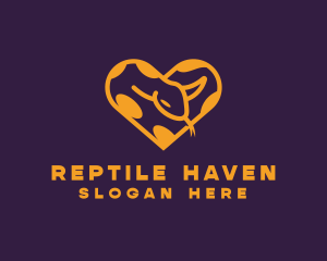 Python Snake Heart logo design