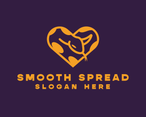 Python Snake Heart logo design