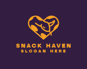 Python Snake Heart logo design