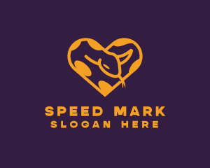 Python Snake Heart logo design