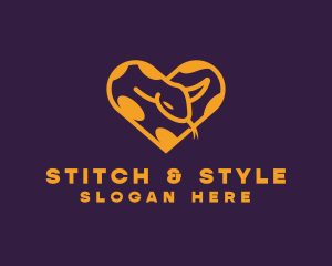 Python Snake Heart logo design