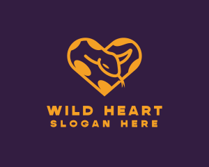 Python Snake Heart logo design