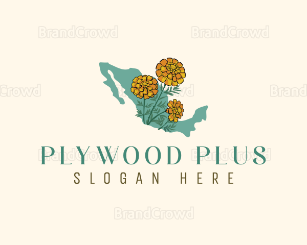 Mexican Marigold Flower Logo