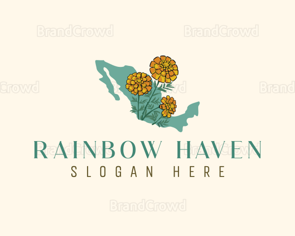 Mexican Marigold Flower Logo