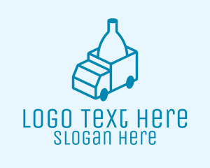 Wine Delivery - Bottle Delivery Truck logo design