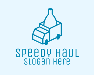 Truck - Bottle Delivery Truck logo design