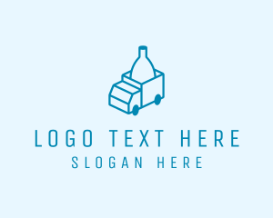 Milk Bottle - Bottle Delivery Truck logo design