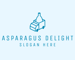 Bottle Delivery Truck logo design